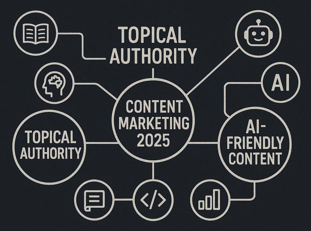 Strategie content marketingu, ktÃ³re dziaÅajÄ w 2025 roku: od topical authority do AI-friendly content